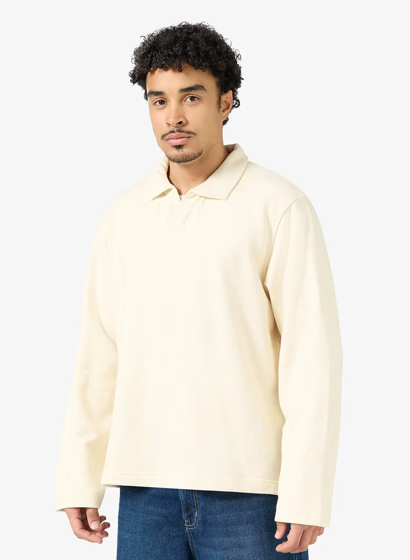 Split Neck Sweatshirt