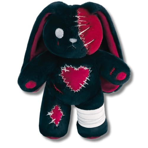 PHITECUS Scary Goth Bunny PlushCreepy Emo Rabbit Stuffed AnimalHorror Plushie Animal - Image 1
