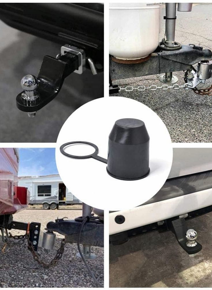 SYOSI Hitch Ball Cover, Towball Cap with Hook Towball Waterproof Protector Cap 2" Soft PVC Material Drawbar Exterior Accessories for Caravan  - Image 2