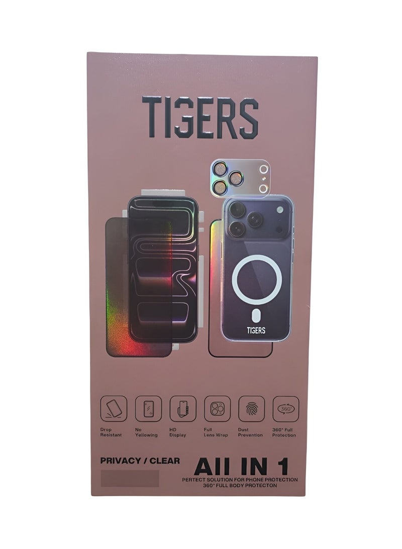 تايجرز بكج الحماية تايجرز المتكاملة 10 في 1 لحماية الجوال بالكامل لهاتف أبل ايفون 17 برو - Image 1