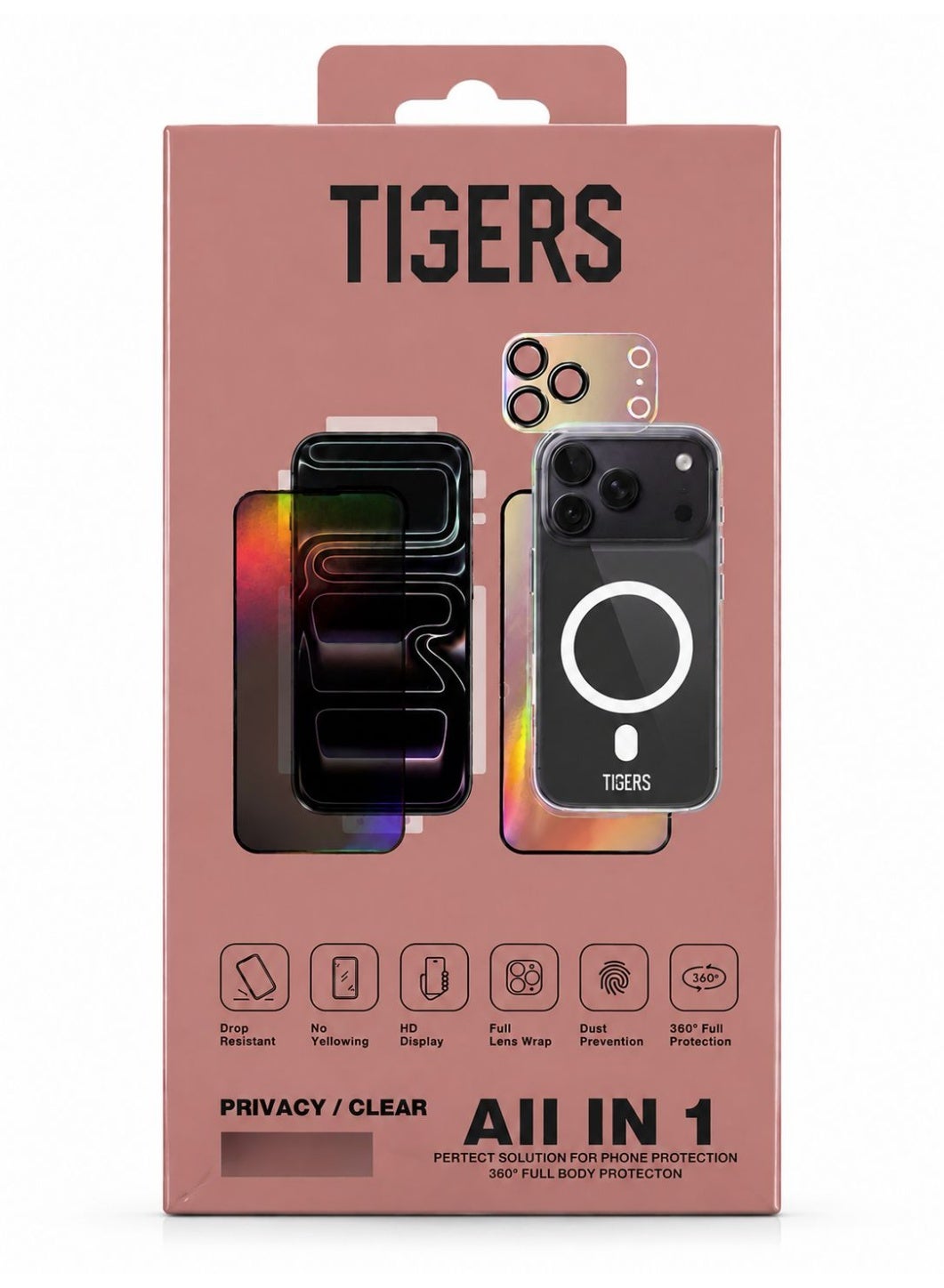 apple Apple Tigers 10-in-1 Complete Mobile Protection Package Case Material: Combination | Type: Clear Transparent Case