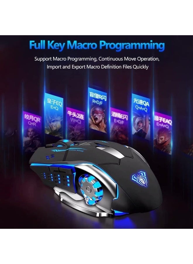 ماوس ألعاب سلكي USB بإضاءة RGB LED خلفية وDPI قابل للتعديل لألعاب الكمبيوتر - Image 2