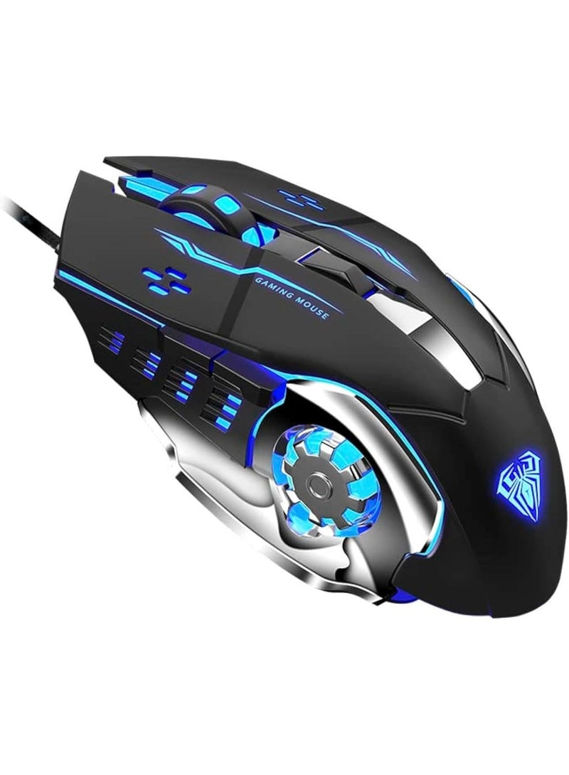 ماوس ألعاب سلكي USB بإضاءة RGB LED خلفية وDPI قابل للتعديل لألعاب الكمبيوتر - Image 1