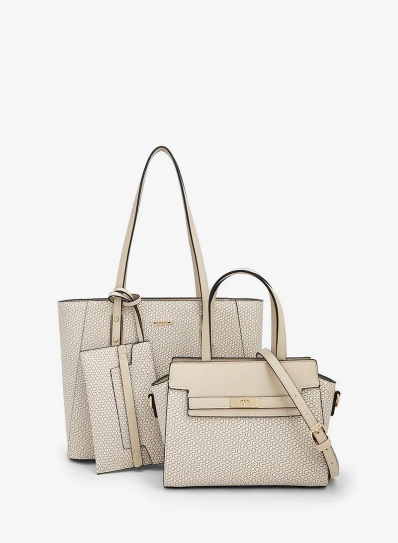 Celeste Monogram Print Tote Bag With Shoulder Bag And Pouch