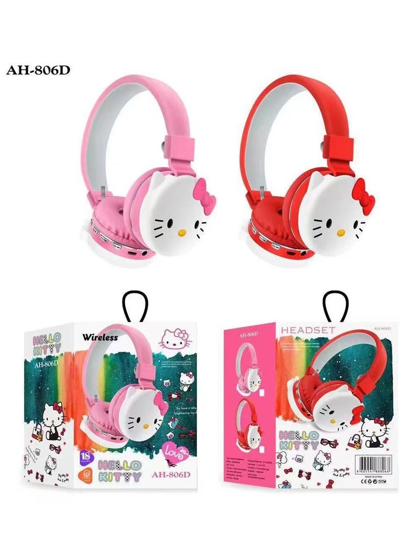 Generic - Hello Kitty Wireless Headphones Over Ear Red - Image 1