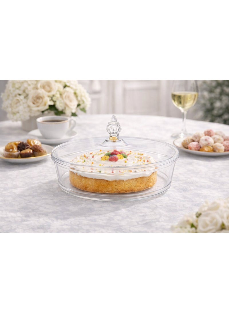Dania 🍰✨ Luxury acrylic serving tray with lid – 25cm x 6cm high | Perfect for desserts, cakes, and upscale hospitality - Image 1