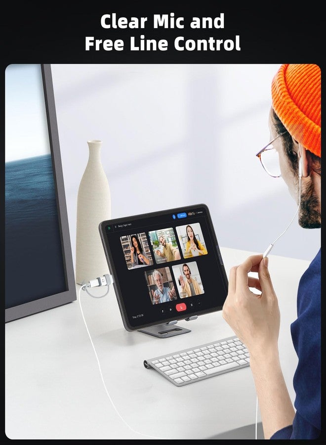 MoKo Lightning to USB C Adapter Audio Only for Apple Earpods with Line Control, Not for Charging/Data Transfer, Lightning to USB C Adapter for iPhone 16/15 Pro Max Plus, iPad, White - Image 5