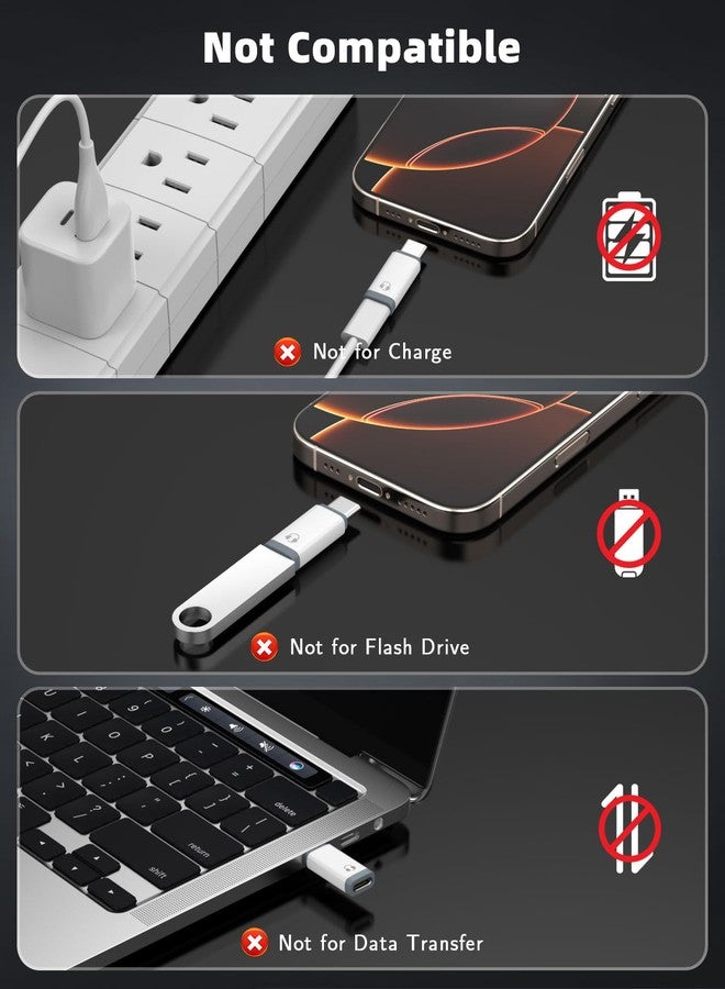 MoKo Lightning to USB C Adapter Audio Only for Apple Earpods with Line Control, Not for Charging/Data Transfer, Lightning to USB C Adapter for iPhone 16/15 Pro Max Plus, iPad, White - Image 3