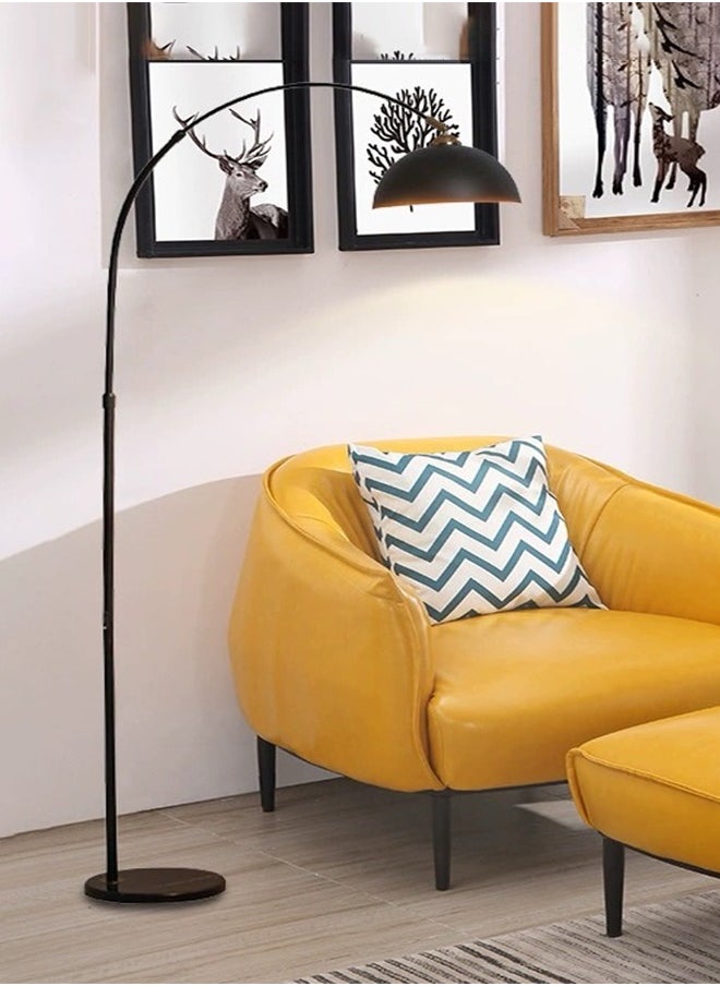 Najwa Floor Lamp, 3 Color Modes Floor Lamp, Nordic Marble LED Folding Rotary Arc Floor Lamp, Modern Standing Lamp for Office Work and Study(BLACK)  - Image 4