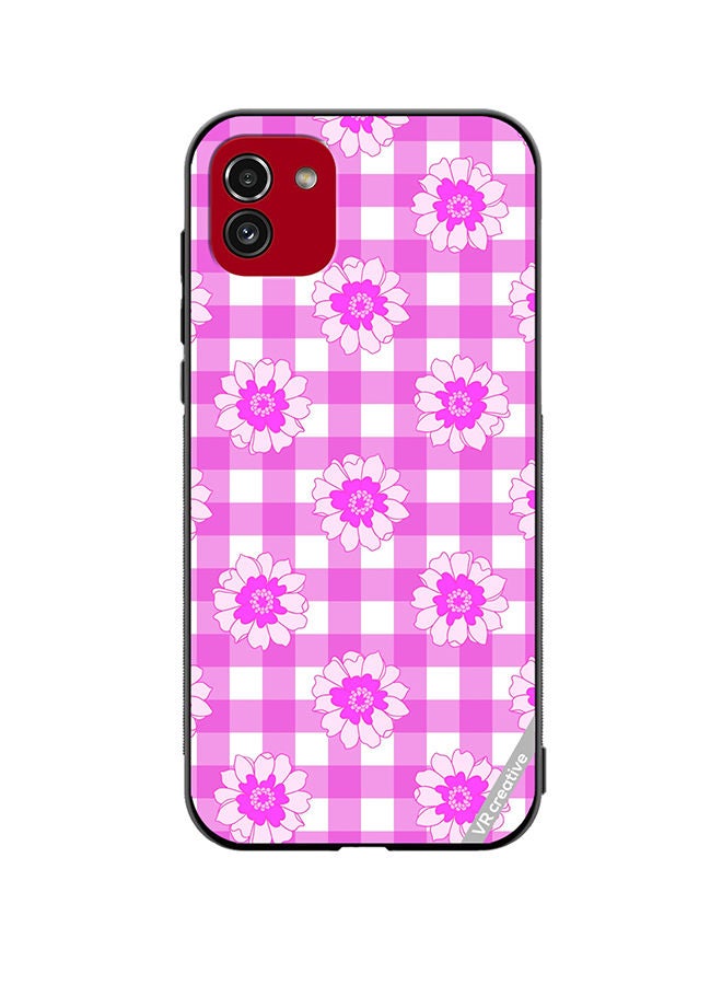 VR CREATIVE Protective Case Cover For Samsung Galaxy A03 Checkered Pattern Gingham Design Multicolour - Image 1