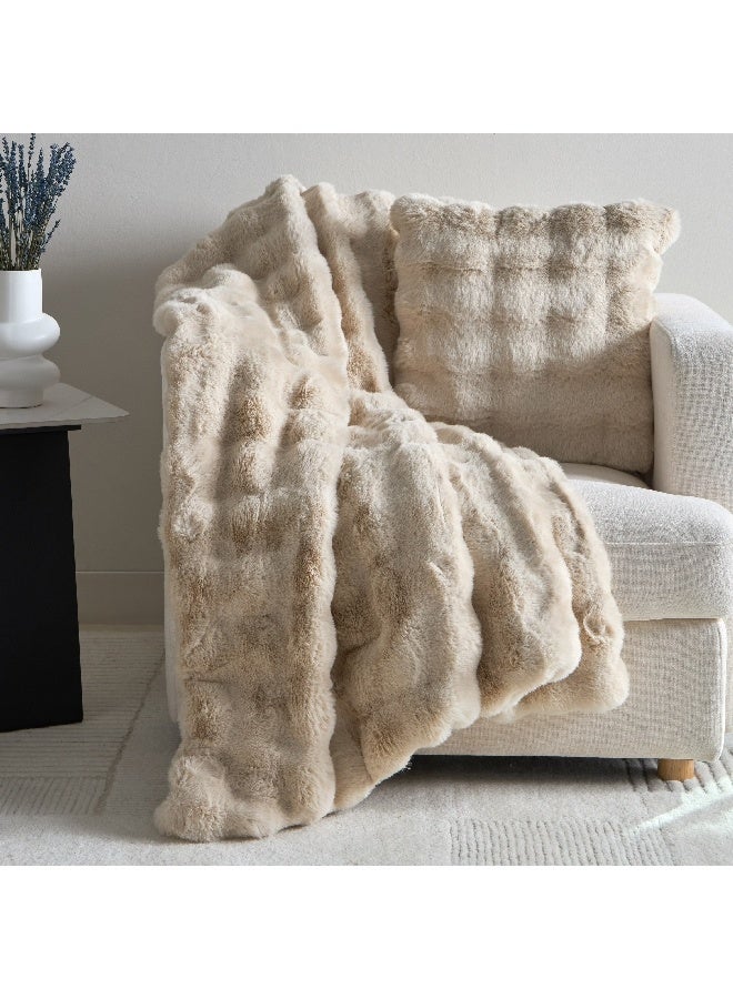 Home Box Ness 2Sided Brushed Bubble Fau x Fur Filled Cushion 45 x 45 cm - Image 5