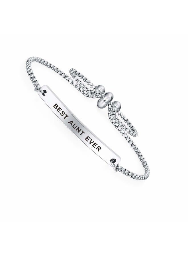 SOUSYOKYO Best Mom Aunt Grandma Ever Bracelet Jewelry, for Women, Birthday Anniversary silver - Image 2