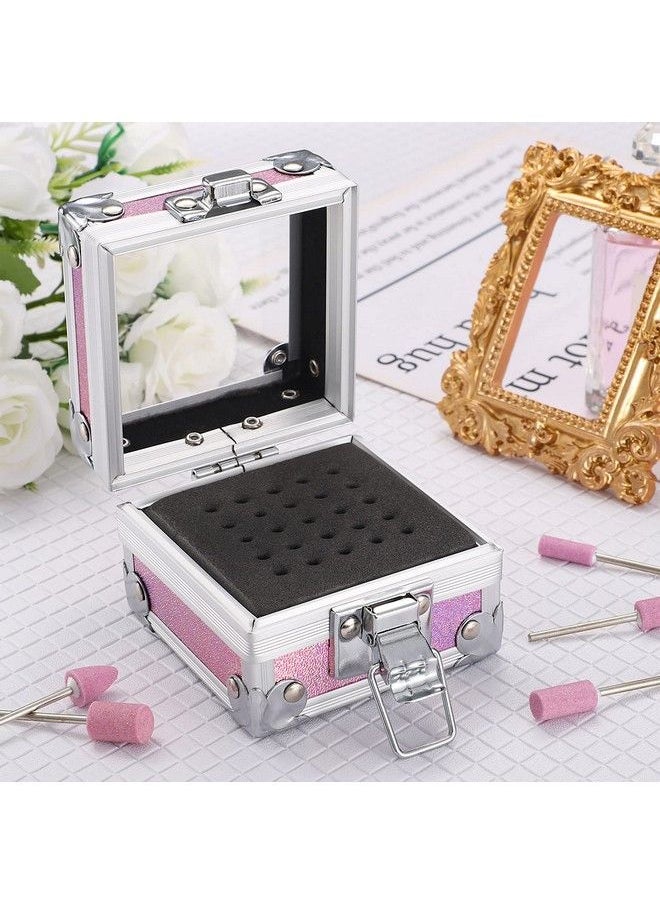 Noverlife Nail Drill Grinding Bit Holder Box Pink 25 Holes Nail Art Polishing Grinding Drill Bit Holder Nail Drill Bit Holder Box Organizer Container Professional Manicure Tools For Nail Art  - Image 3