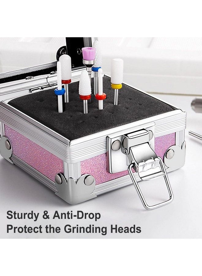 Noverlife Nail Drill Grinding Bit Holder Box Pink 25 Holes Nail Art Polishing Grinding Drill Bit Holder Nail Drill Bit Holder Box Organizer Container Professional Manicure Tools For Nail Art  - Image 4