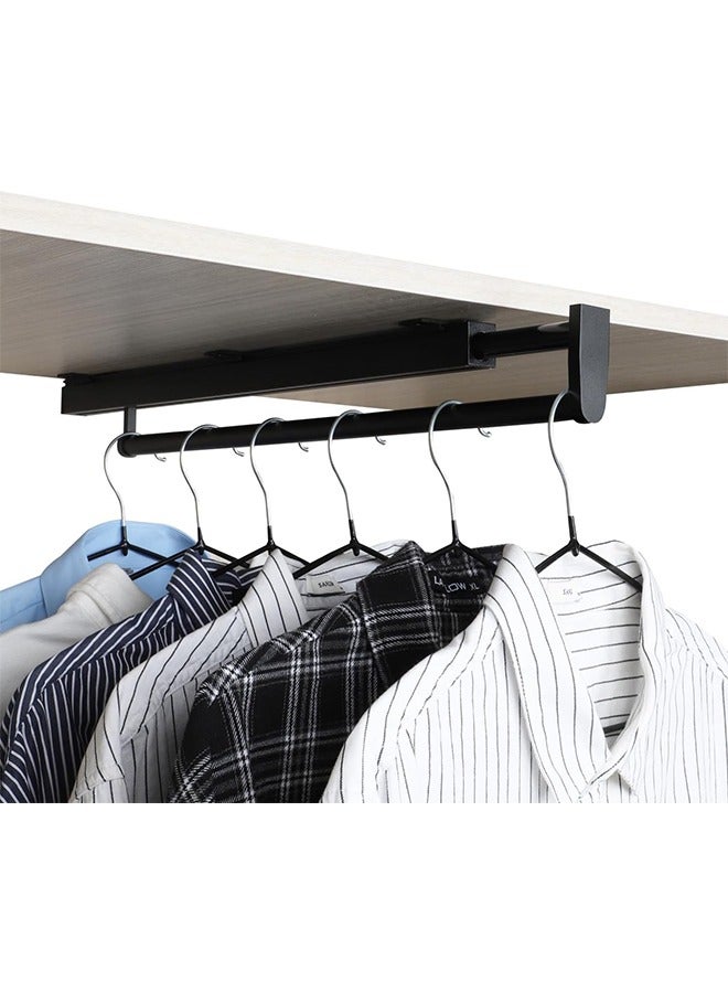 Hihonor Pull Out Closet Rod Valet Rod Closet Pull Out Pants Rack For Closet Black Valet Rods For Closets 13-3/8 Inch Pull Out Telescopic Trouser Rack Shallow Cabinet Organize Pants And Clothes  - Image 1