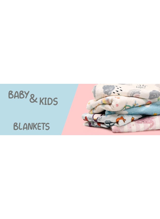 منترا - بطانية أطفال مايكروفيبر ( Super Soft Printed ) Clouds & Rainbows  Design - Image 1