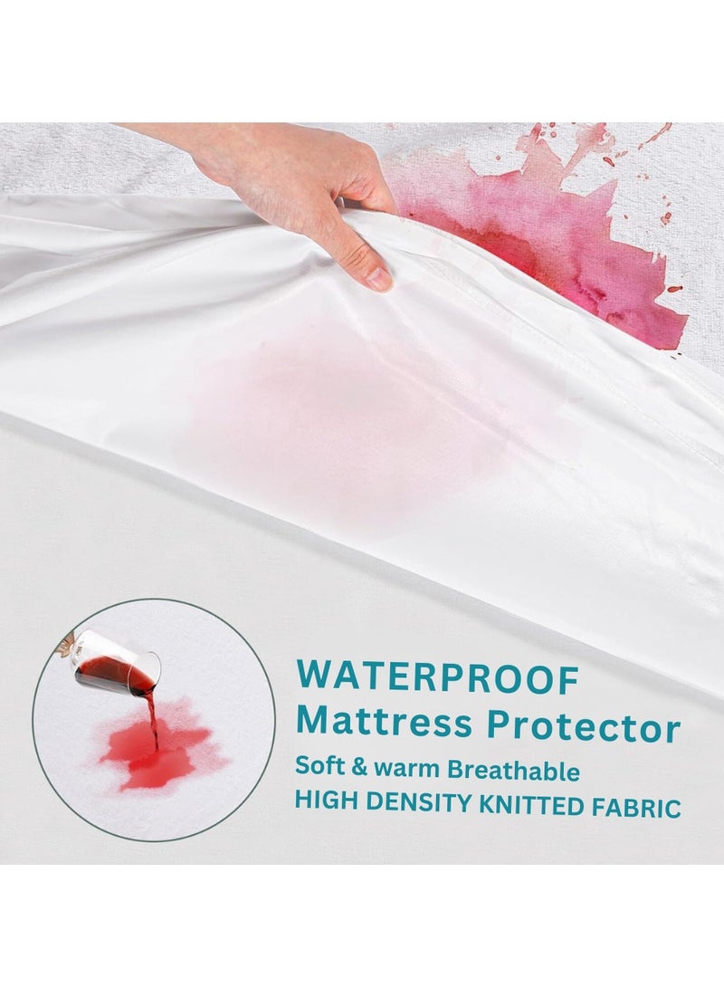 MIZAJIC Waterproof Mattress Protector Cooling Breathable Knitted Fabric Mattress Cover with Deep Pocket Washable Hypoallergenic Vinyl Free for Pets Kids Adults (Small (100 * 200 * 30)) - Image 2