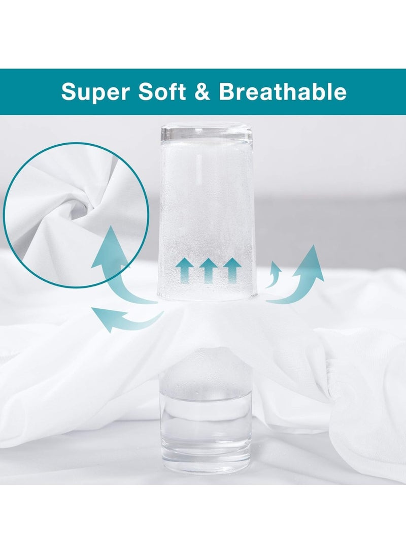 MIZAJIC Waterproof Mattress Protector Cooling Breathable Knitted Fabric Mattress Cover with Deep Pocket Washable Hypoallergenic Vinyl Free for Pets Kids Adults (Small (100 * 200 * 30)) - Image 4