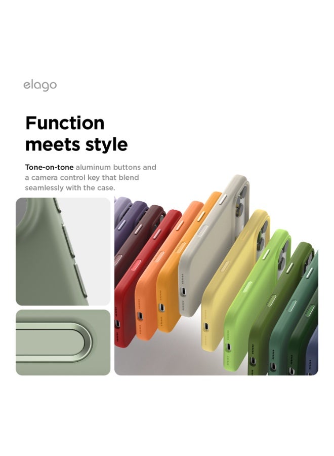 Elago Magnetic Liquid Silicone for iPhone 17 Pro MAX case cover [Camera Control Button Cover] compatible with MagSafe Shockproof - Khaki Green - Image 4