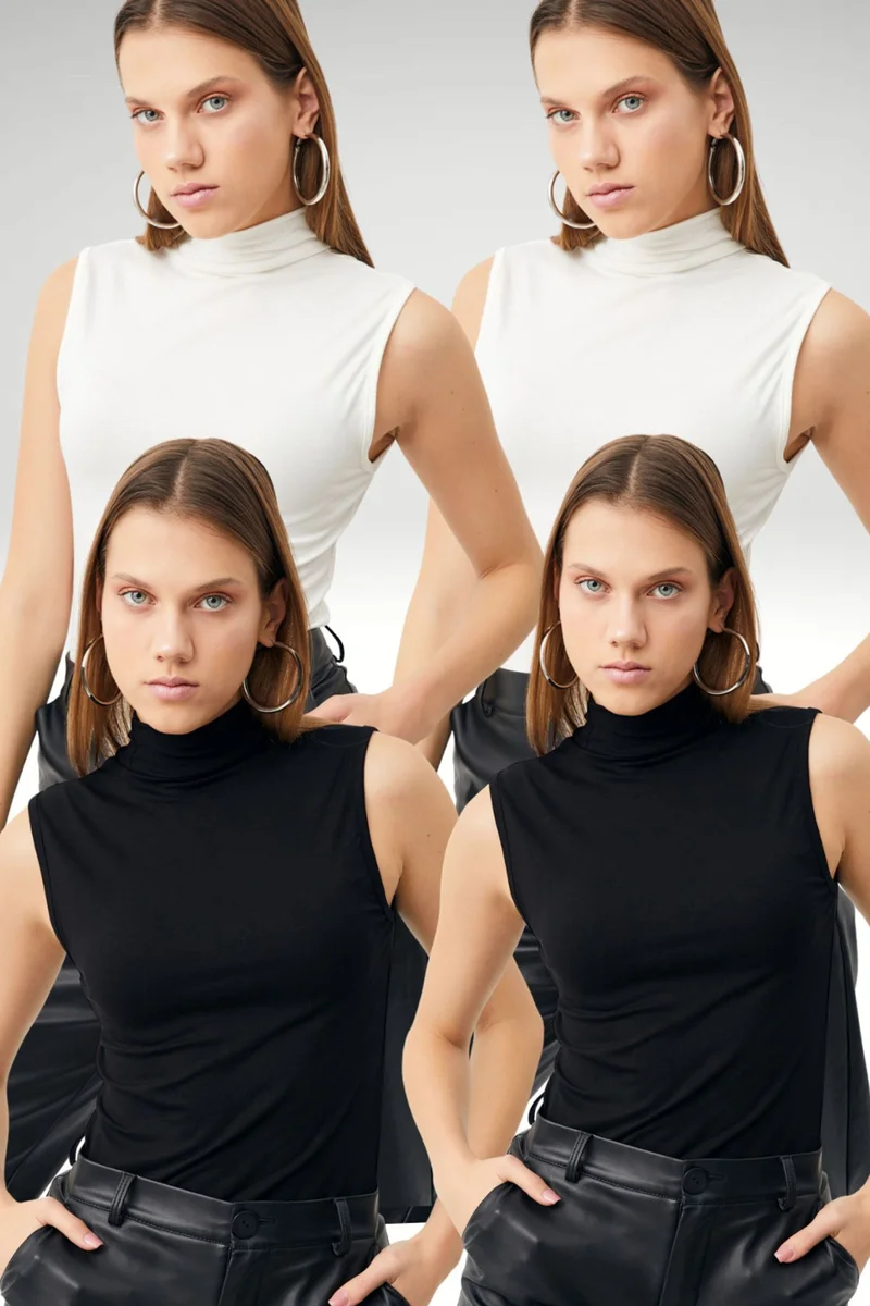 Bipantolon BIPANTOLON Women's 4-Pack Half Turtleneck Bodysuits