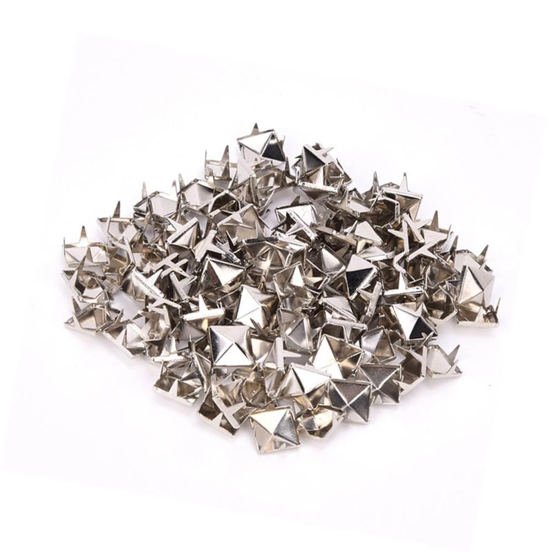 JAZZEEL Square Copper & Brass Craft Rivets, DIY Stud Accessories for Clothes, Fabric Bags, and Shoes, for a Modern and Stylish Embellishment - Silver Finish - 100-Piece - Image 1