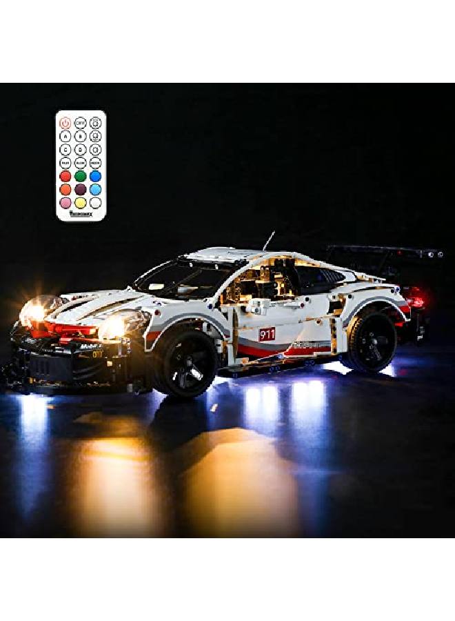 BRIKSMAX طقم إضاءة LED لسيارة تكنيك بورش 911 Rsr متوافقة مع نموذج مكعبات البناء ليجو 42096 لا يتضمن مجموعة ليجو (إصدار التحكم عن بعد) - Image 1