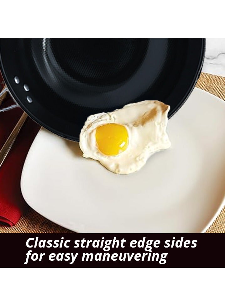 Wok Pan Easy Cook & Clean 32cm Non-Stick Frying Pan - Durable & Easy to Clean frypan 32 cm scratch resistance easy cleaning 100% safe non stick coating thermo signal healthy cooking perfect searing  - Image 3