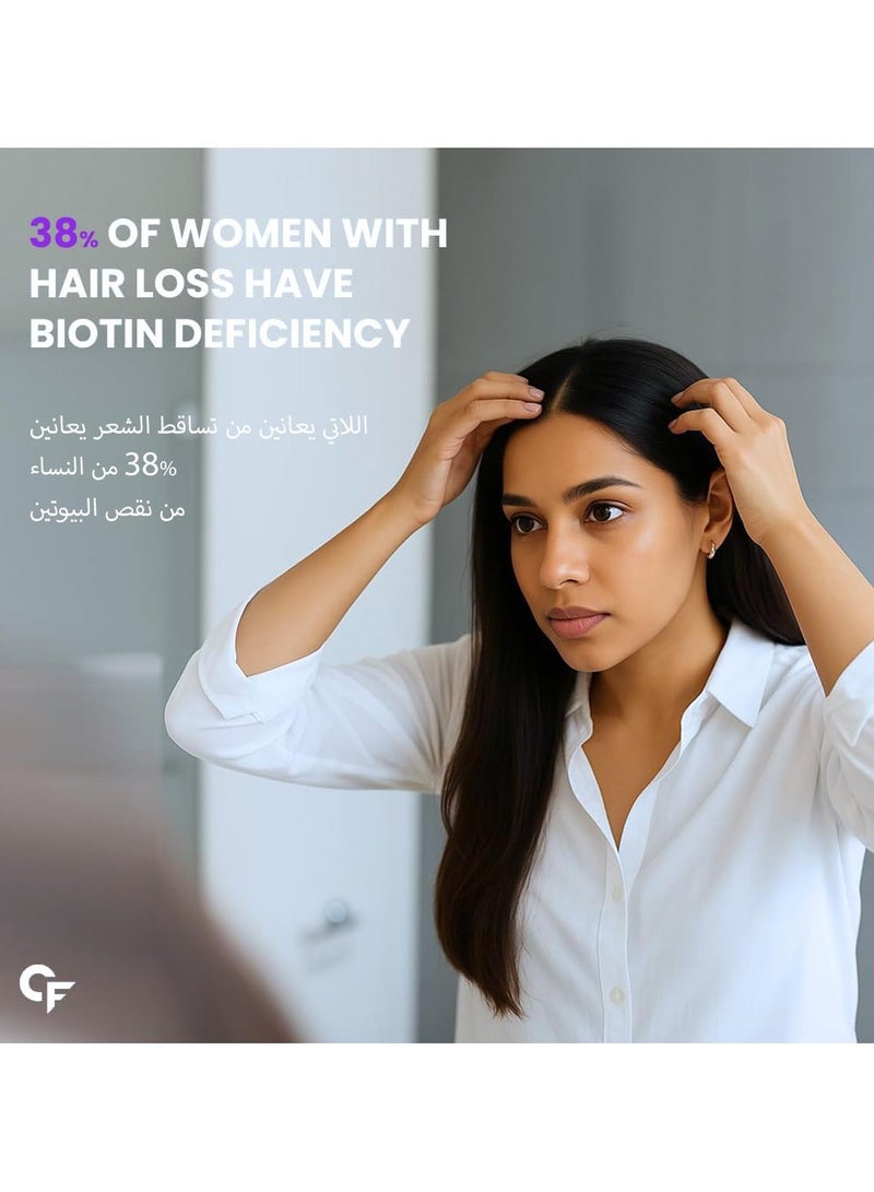 Carbamide Forte Biotin 10000mcg with Keratin and Bamboo Extract Tablets for Hair Growth for Women and Men - 90 Veg Tablets - Image 4