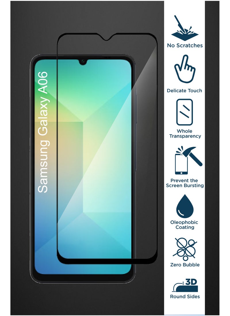Generic - 2 Pack Generic Glass Screen Protector For Samsung Galaxy A06-Black - Image 1