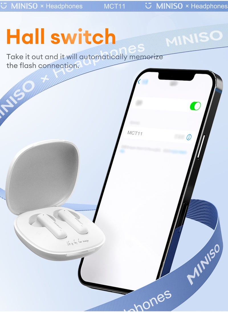 Miniso - MINISO MCT11 Wireless Bluetooth Headset - Beige - Image 1