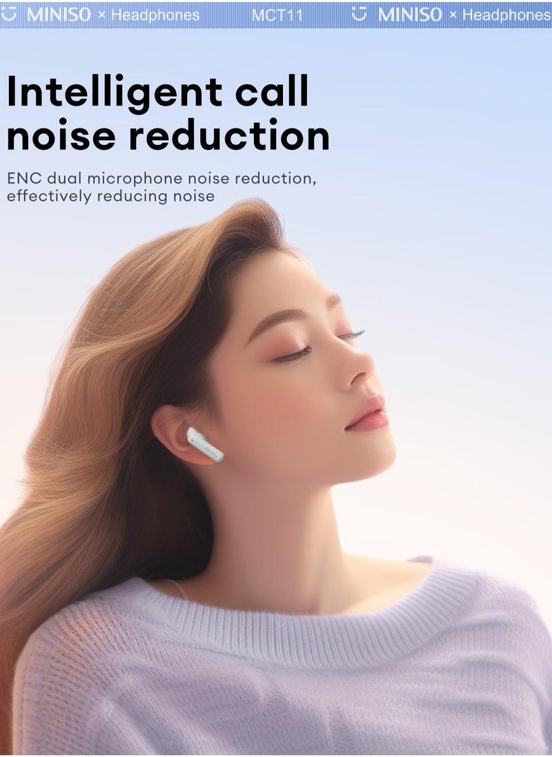Miniso - MINISO MCT11 Wireless Bluetooth Headset - Beige - Image 1