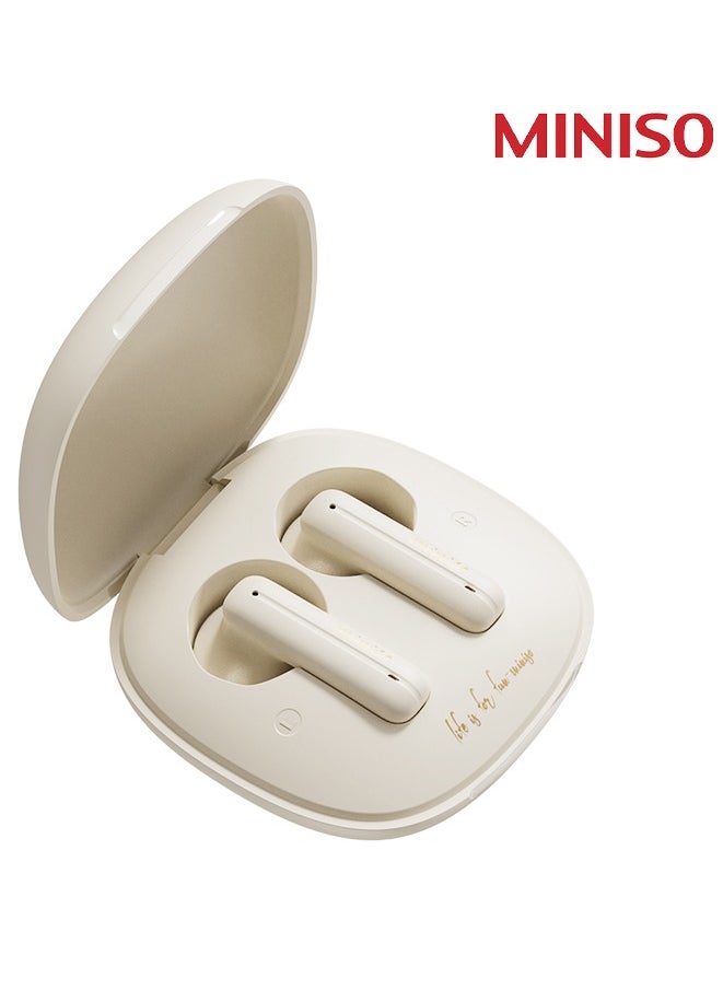 Miniso - MINISO MCT11 Wireless Bluetooth Headset - Beige - Image 1