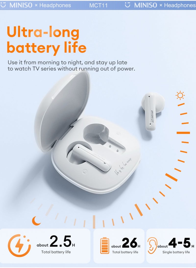 Miniso - MINISO MCT11 Wireless Bluetooth Headset - Beige - Image 1