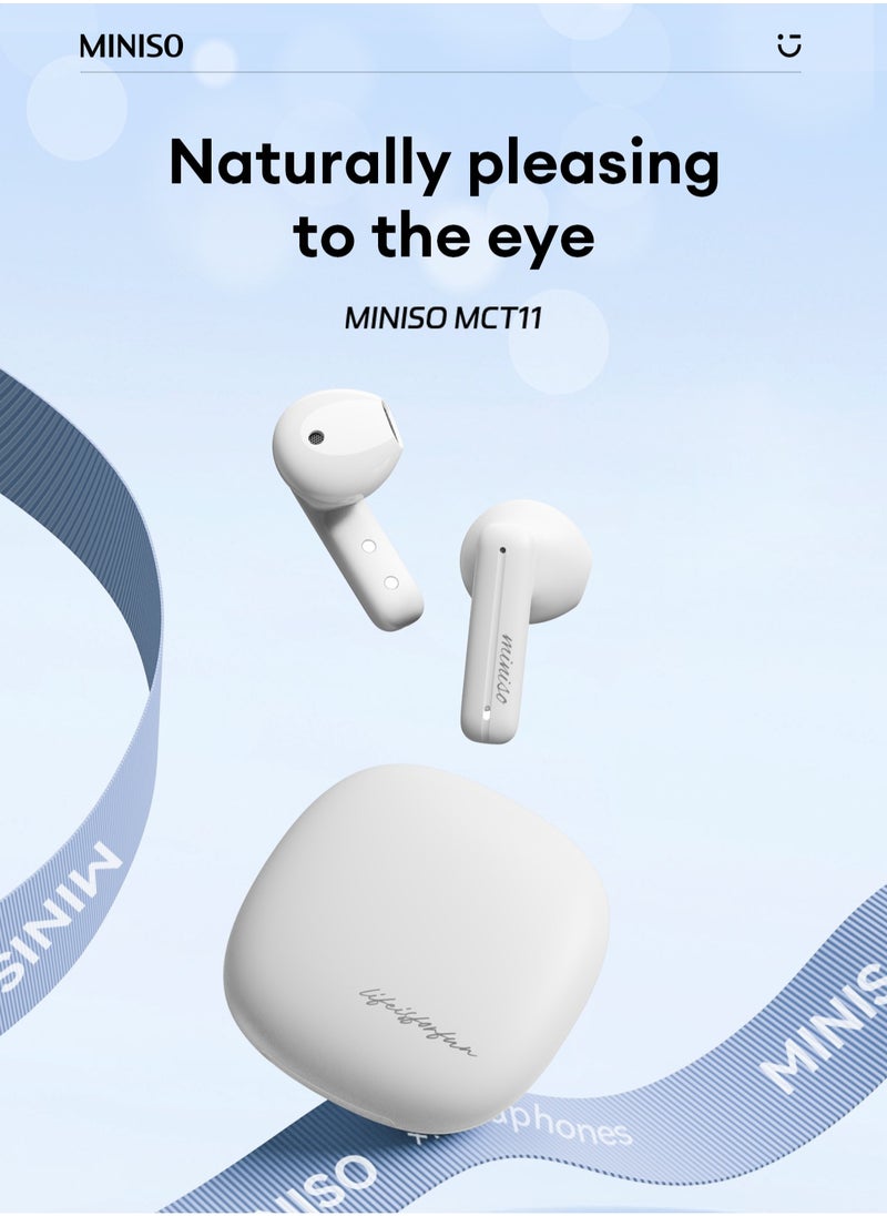 Miniso - MINISO MCT11 Wireless Bluetooth Headset - Beige - Image 1