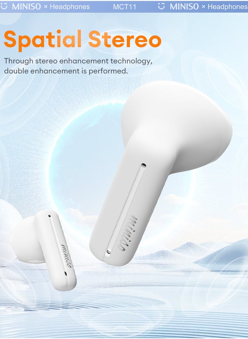 Miniso - MINISO MCT11 Wireless Bluetooth Headset - Beige - Image 1