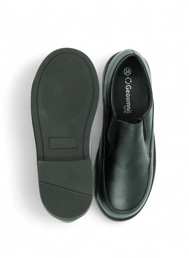 Geoomnii Boys School Shoes – Durable Black Formal Uniform Footwear for Kids | Anti-Slip Sole, Cushioned Insole, Easy Closure | Ideal for Daily Use & School Activities