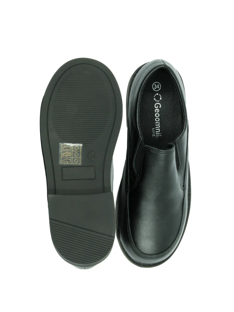 Geoomnii Boys School Shoes – Durable Black Formal Uniform Footwear for Kids | Anti-Slip Sole, Cushioned Insole, Easy Closure | Ideal for Daily Use & School Activities