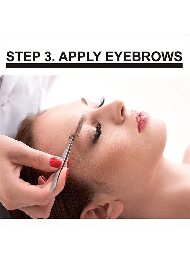Eyebrow Extensions Kit with 1 x Trays of Mink Eyebrows in Black Comes on Mixed Length Trays 5-8 Mm Mix, Eyebrow Extension Glue Clear & Extension Tweezers (Black Eyebrow, Black Tweezer)