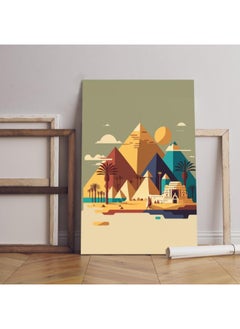 Home Gallery Geometric shape of the pyramids and Egyptian landmarks Printed canvas wall art  - Image 1