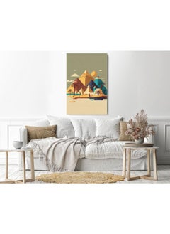 Home Gallery Geometric shape of the pyramids and Egyptian landmarks Printed canvas wall art  - Image 4