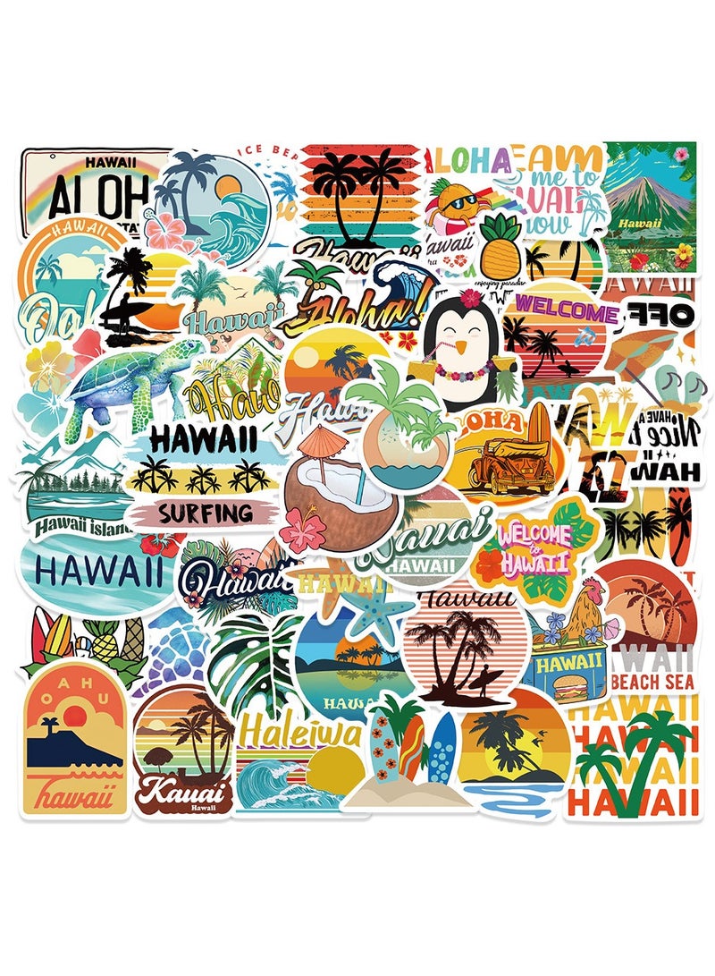 DTBG 100 Pcs Hawaiian Style Graffiti Stickers,Luggage Trolley Box Scooter Laptop Waterproof Stickers - Image 1