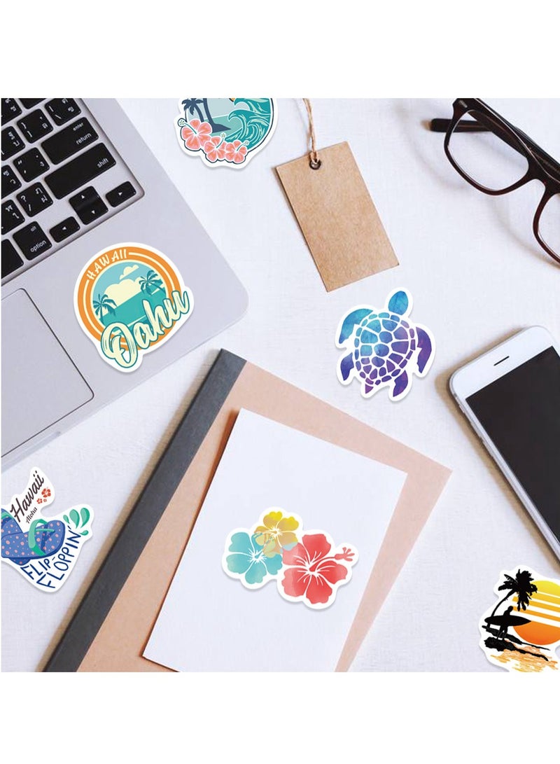 DTBG 100 Pcs Hawaiian Style Graffiti Stickers,Luggage Trolley Box Scooter Laptop Waterproof Stickers - Image 2