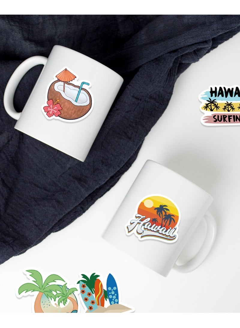 DTBG 100 Pcs Hawaiian Style Graffiti Stickers,Luggage Trolley Box Scooter Laptop Waterproof Stickers - Image 3
