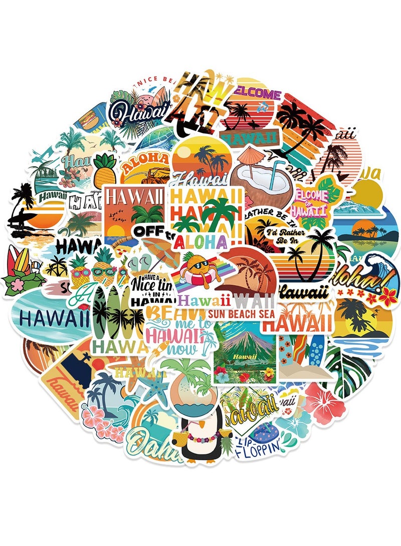 DTBG 100 Pcs Hawaiian Style Graffiti Stickers,Luggage Trolley Box Scooter Laptop Waterproof Stickers - Image 4