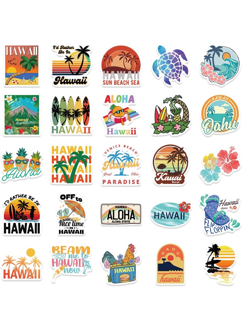 DTBG 100 Pcs Hawaiian Style Graffiti Stickers,Luggage Trolley Box Scooter Laptop Waterproof Stickers - Image 5