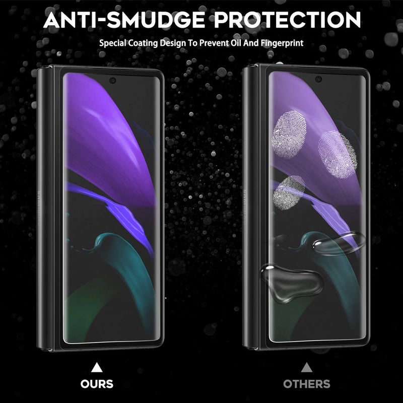 Orzero (2 Sets) Compatible for Samsung Galaxy Z Fold 2 5G, 2 Pack TPU Front Screen Protector and 2 Pack Inner Screen Protector High Definition Bubble-Free (Not for Z Fold 3 2021) - Image 3