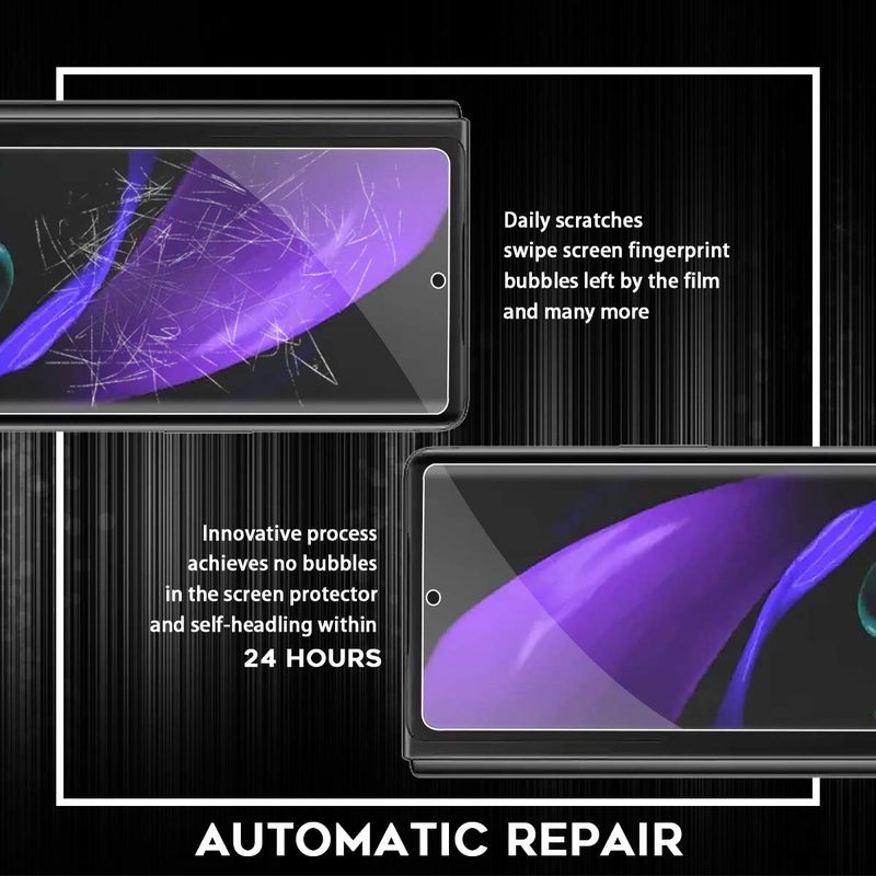 Orzero (2 Sets) Compatible for Samsung Galaxy Z Fold 2 5G, 2 Pack TPU Front Screen Protector and 2 Pack Inner Screen Protector High Definition Bubble-Free (Not for Z Fold 3 2021) - Image 5