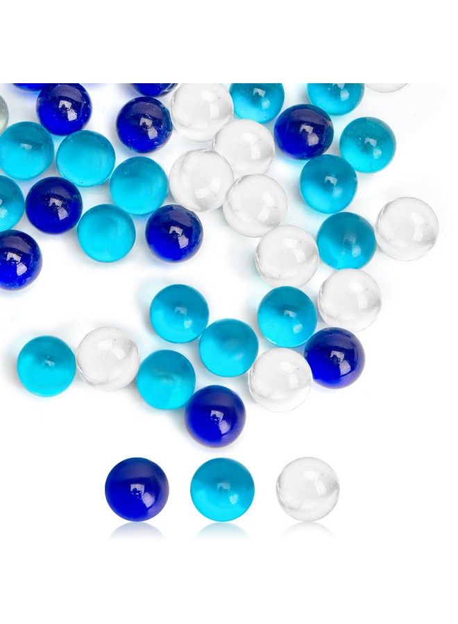 FuturePlusX كرات زجاجية بالجملة 75 قطعة مجموعة كرات زرقاء بموضوع المحيط للأطفال ألعاب سباق الكرات حشوات أحجار حوض السمك - Image 1