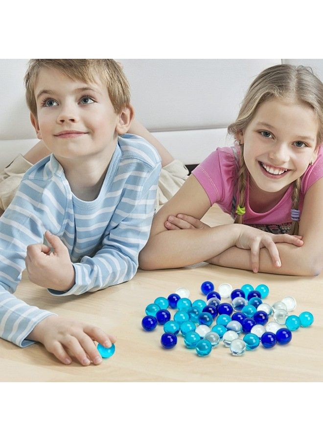 FuturePlusX كرات زجاجية بالجملة 75 قطعة مجموعة كرات زرقاء بموضوع المحيط للأطفال ألعاب سباق الكرات حشوات أحجار حوض السمك - Image 5