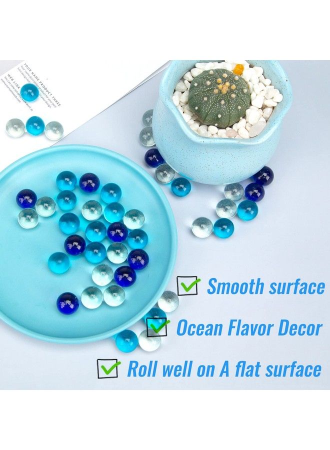 FuturePlusX كرات زجاجية بالجملة 75 قطعة مجموعة كرات زرقاء بموضوع المحيط للأطفال ألعاب سباق الكرات حشوات أحجار حوض السمك - Image 4